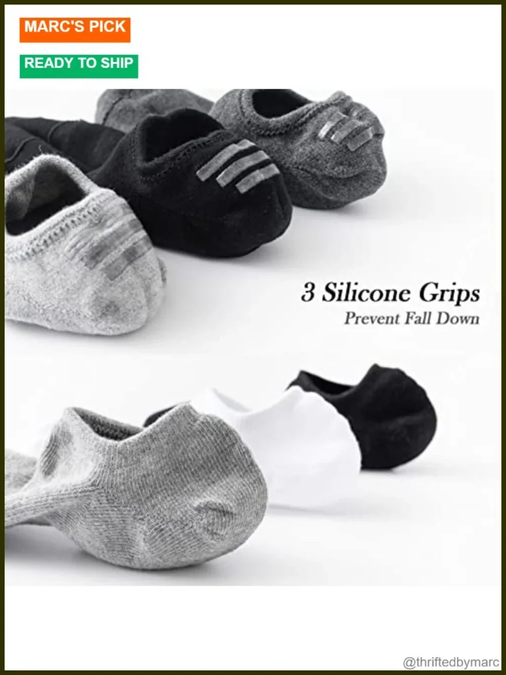 No Show Socks Cotton Low Cut Ankle Short Casual Socks Non-Slip Grips 6-12 Pairs